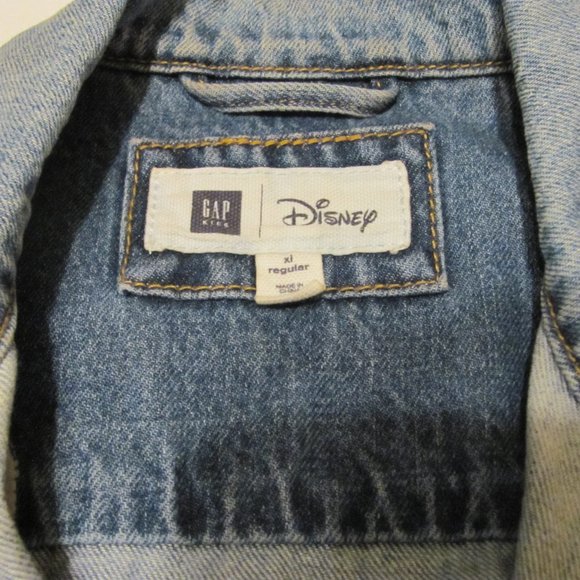 GAP Kids Disney distressed denim jacket xl - Picture 2 of 12